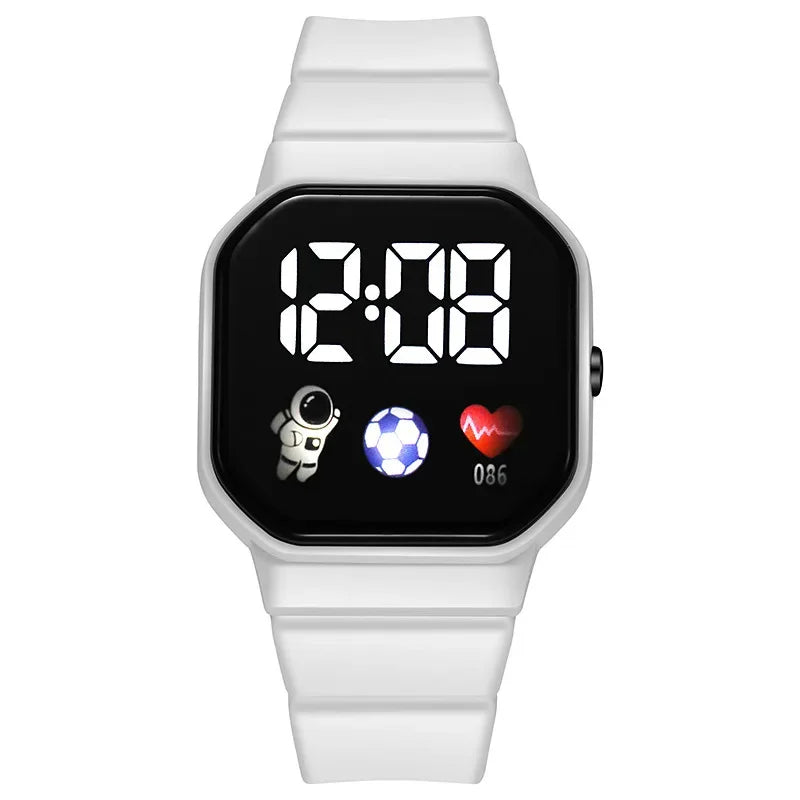 YIKAZE Cartoon LED Digital Kids Watch Fashion Sports Electronic Watch for 3-5 Years Old Boys and Girls Silicone Gift Watch
