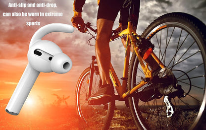 2 Pairs Airpods Ear Hooks Accessories Compatible with Airpods 2 & Airpods 1 or Earpods Headphones,Airpod Tips Anti-Slip Ear Hooks Silicone (1Black+1White)