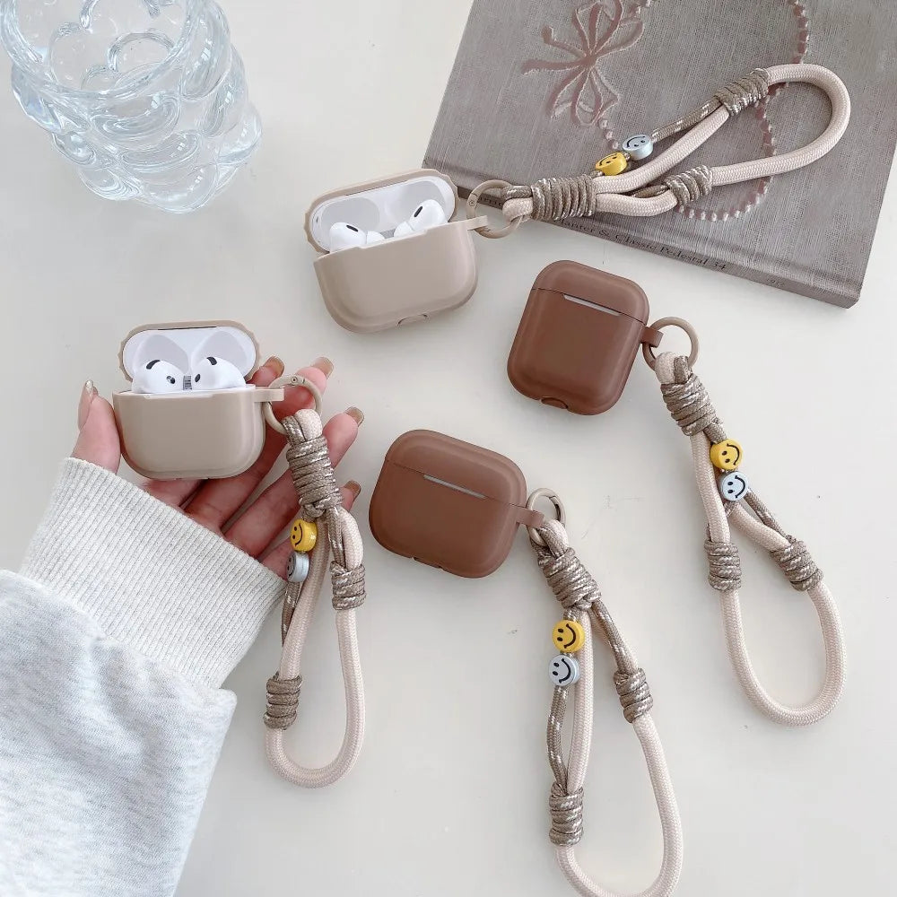 Case for Airpods 4 3 2 1 Pro2 Generation Cover Cute with Strap Earpods Soft Silicone Headphone Coque for Airpods Pro 2 2Nd Funda