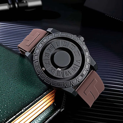 Casual Fashion Men'S Silicone Sports Magnetic Bezel Quartz Watch Wrist Watch
