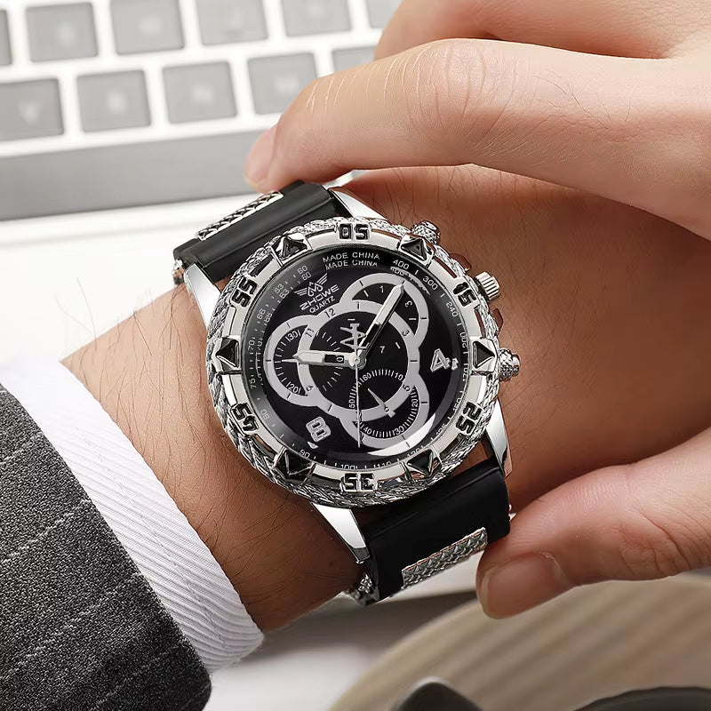 Men’S Watch Fashion Silicone Band Analog Quartz Wrist Watch Man Sports Watches