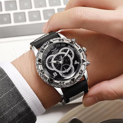 Men’S Watch Fashion Silicone Band Analog Quartz Wrist Watch Man Sports Watches