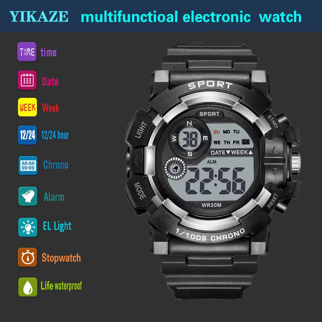 Kids Watches Fashion Luminous Waterproof Alarm Clock Watches Boys and Girls Student Smart Electronic Watch Gift