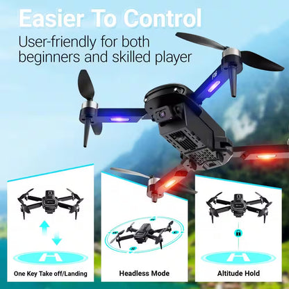 Ziro Stunt Drone 1080P HD Camera, FPV, Foldable, 16-Min Flight, Brushless Motor, Follow Me – Black