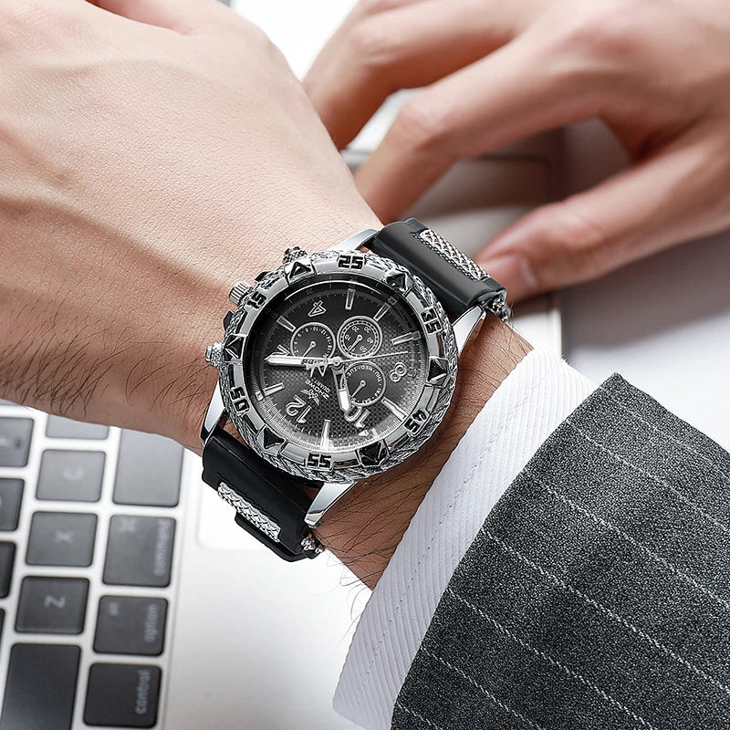 Fashion Sports Style Silicone Men'S Watch Casual Wrist Watch
