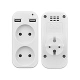 Power Strip USB Socket Adapter EU Plug AC Outlet Double Socket with 2 USB Port Fast Charging Home Office Surge Protector Adapter