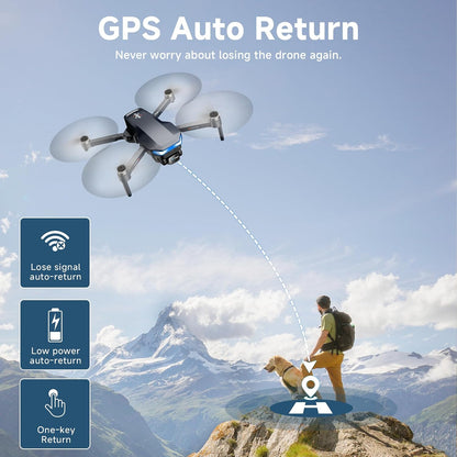 GPS Drone with 4K Camera, 1640Ft Range FPV Video Transmission RC Quadcopter